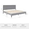 Martha Stewart Jett King Size Solid Wood Platform Bed w/Upholstered Base/Inset Paneled Headboard, Brown Gray/Gray MG-0900271F-K-BRN-GY-MS - alternate 9